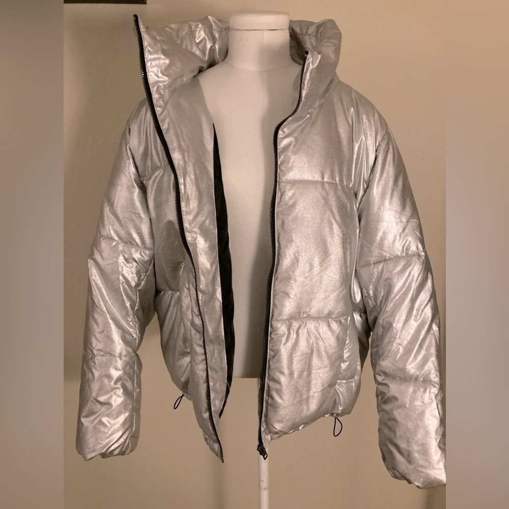 H&M Oversized Silver Puffer